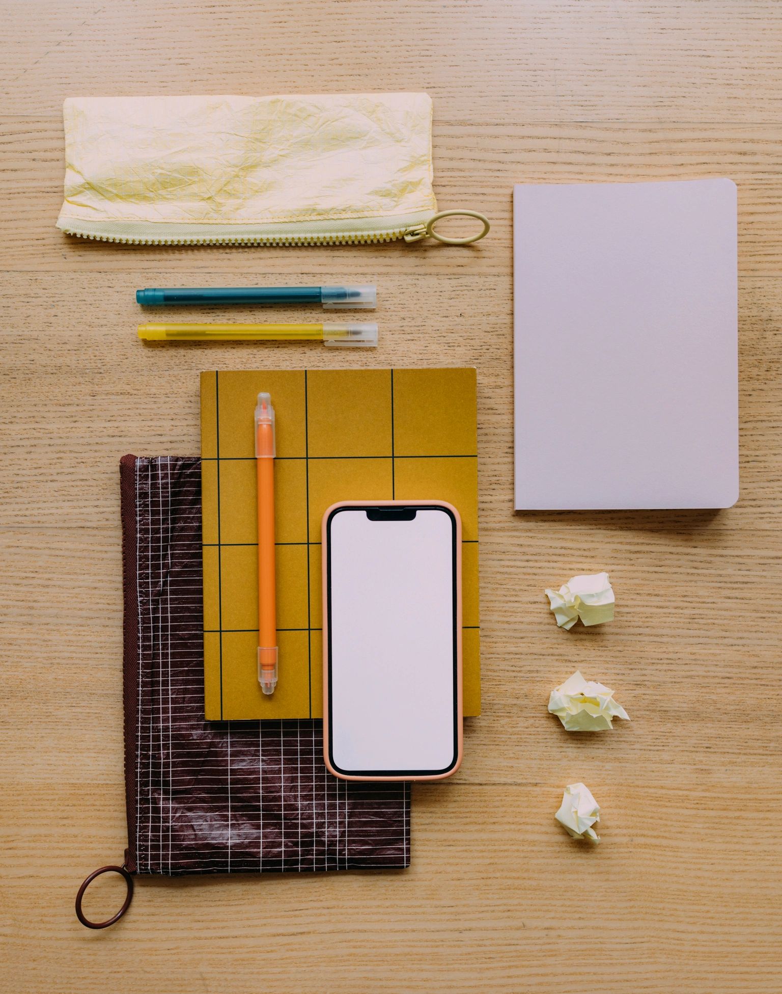 colorful phone cases flat lay